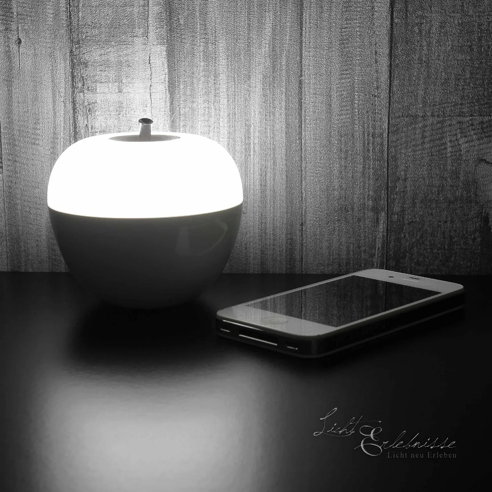 Настільна лампа Licht-Erlebnisse LED Colour Changing Blow to Turn On/Off Battery Operated Apple RGB, фото №6