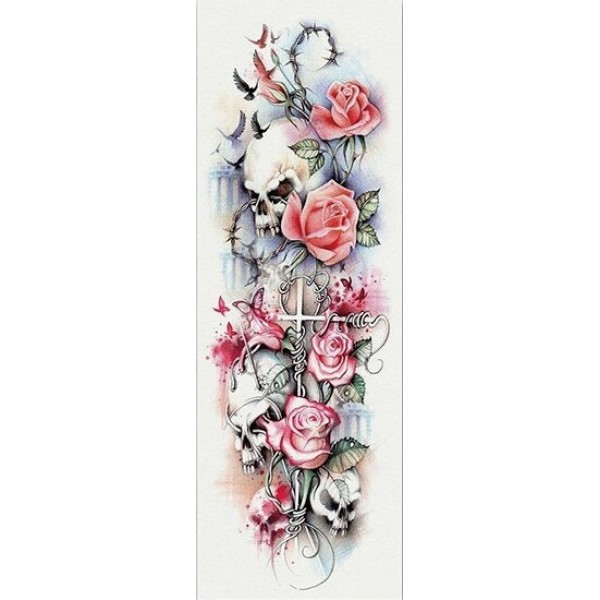 Временное тату на руку розы XL VT-015 Sky Flowers, фото №2