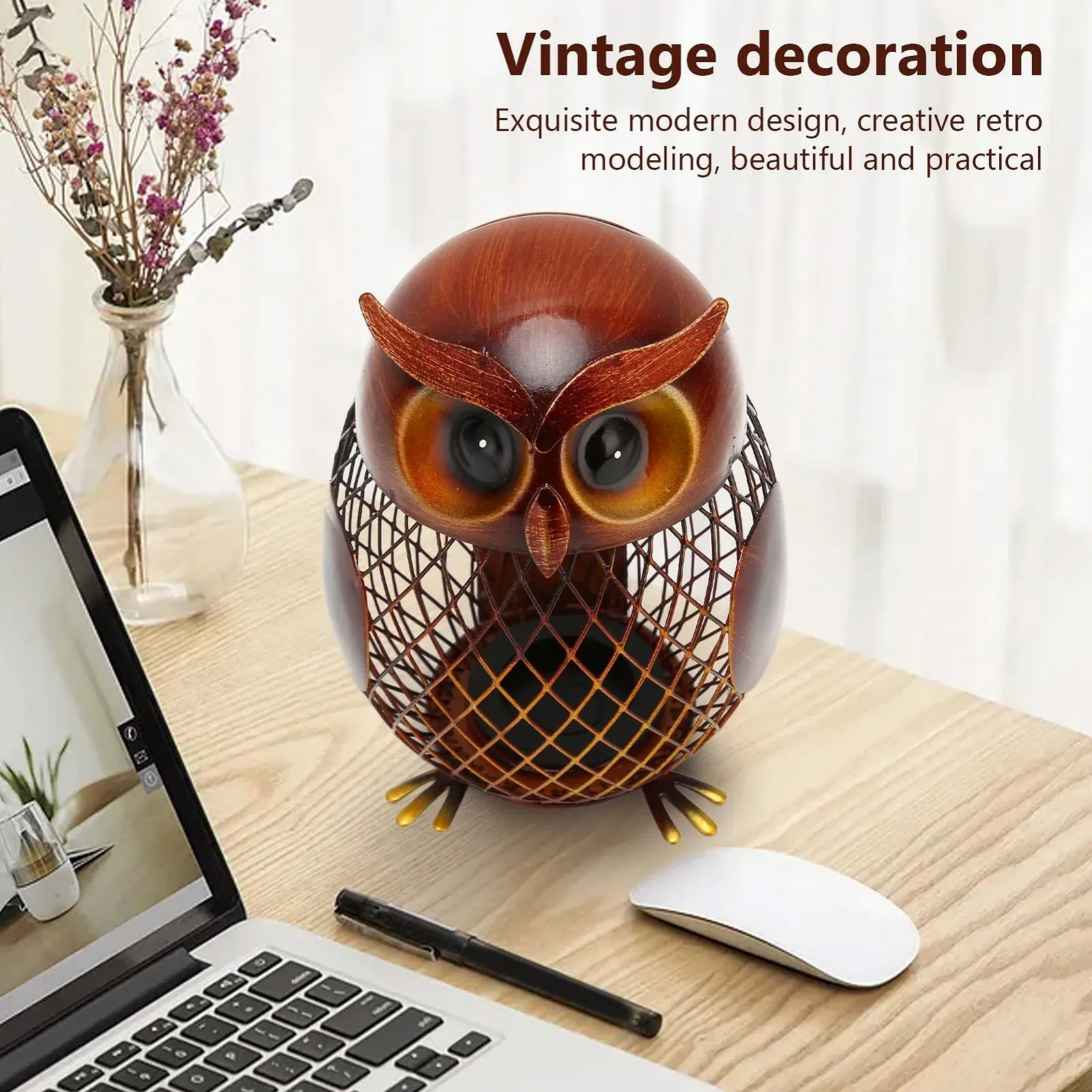 Скарбничка Owl Metal Retro Design металева, фото №3