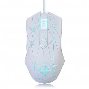 Дротова ігрова миша RGB, 7 кнопок, 2500 DPI, ергономічна світлодіодна підсвітка, USB, для геймерів, комп'ютер, ноутбук, ПК, для Windows, Mac OS, Linux - Star White - Фото 1