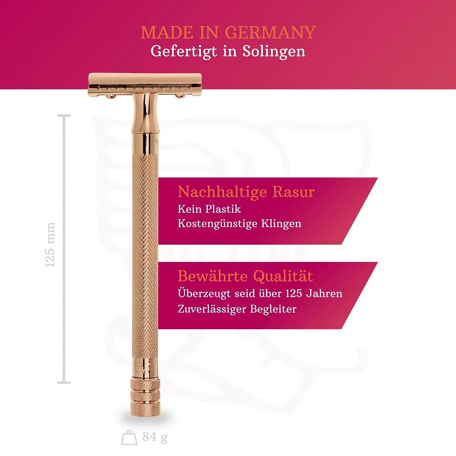 Т-образная бритва MERKUR 24G с 10 лезвиями Rose Gold, фото №3 Т-образная бритва MERKUR 24G с 10 лезвиями Rose Gold, фото №3