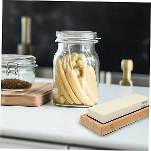 Набір точильних каменів двосторонній з бамбуковою підставкою synthetic.ua - Фото 1