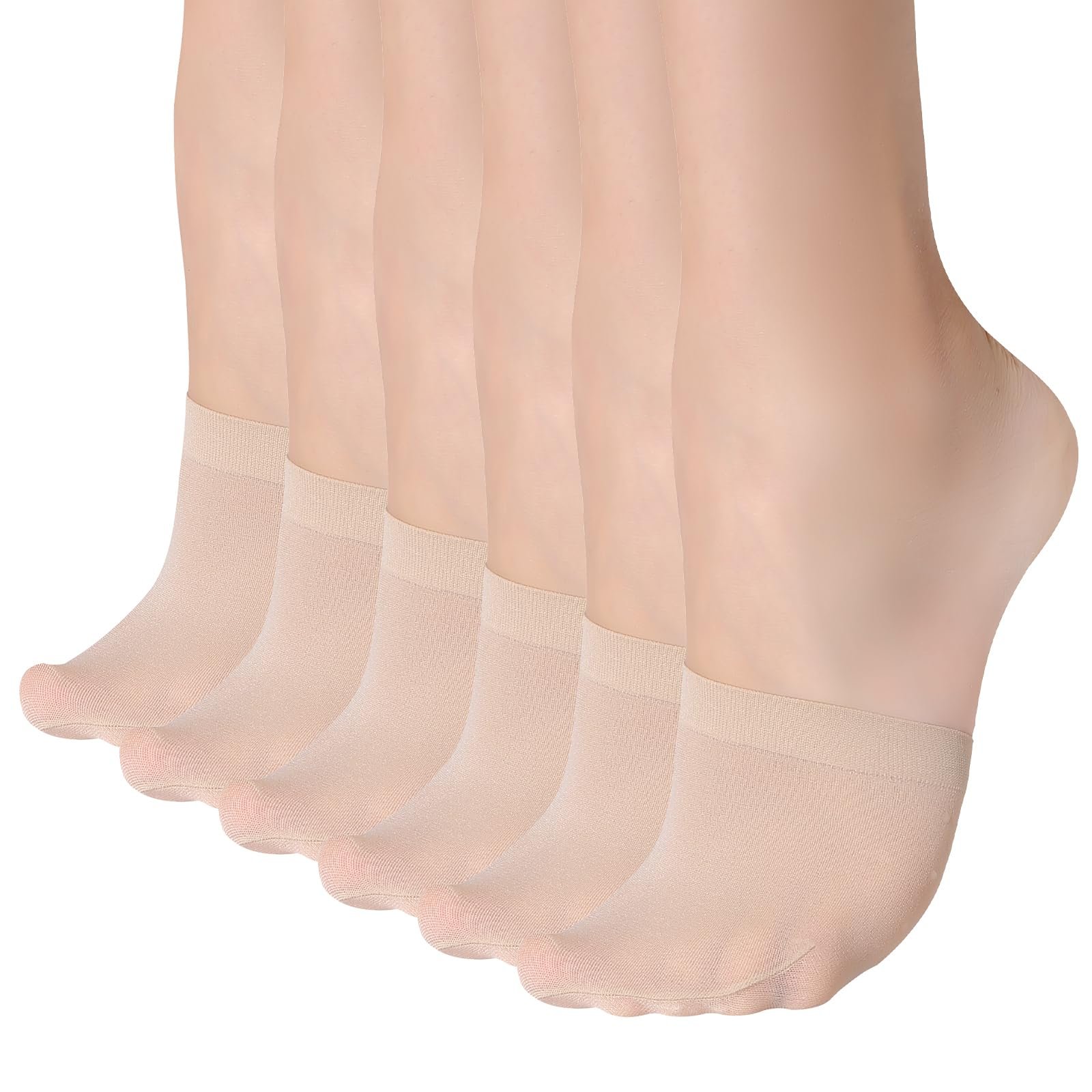 Носки с пальцами MANZI, 6 пар, женские, полуноски, дышащие, нейлоновые, носки-следки, невидимые носки с нескользящими силиконовыми точками, носки для передней части стопы для высоких каблуков, фото №1