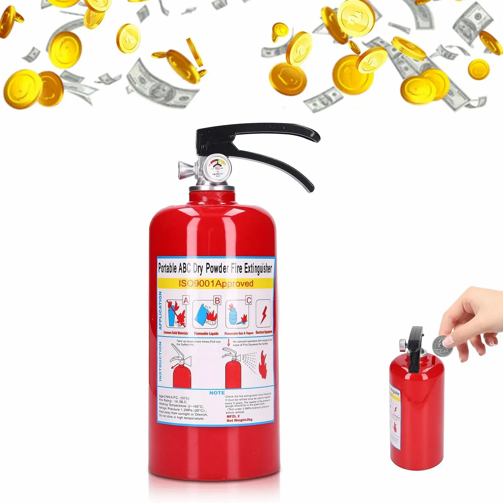 Скарбничка Fire Extinguisher Shape у формі вогнегасника металева, фото №1