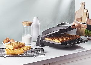 Вафельница 4 Brussels + Waffles, 2 комплекта, матовый черный synthetic.ua - Фото 1