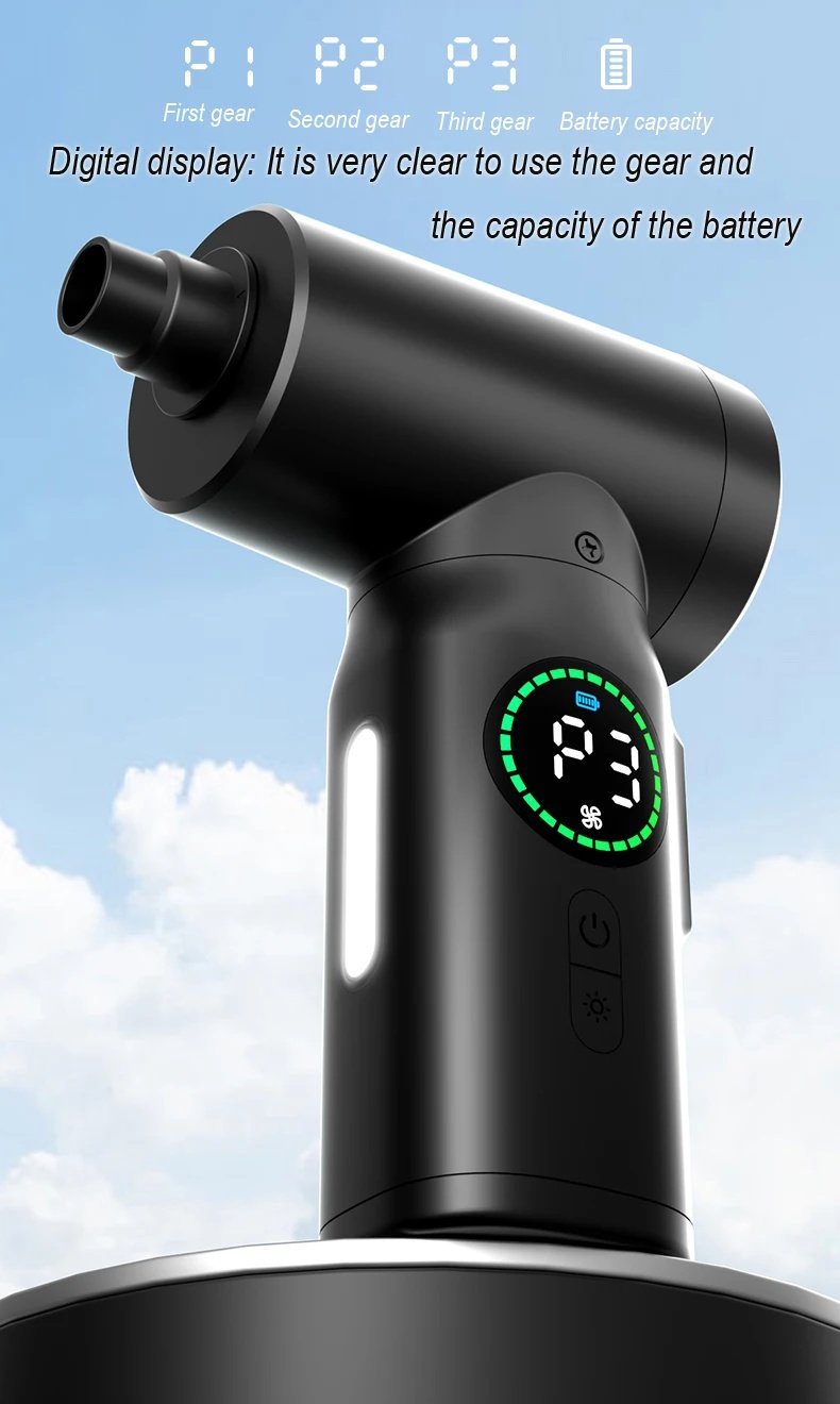 Портативний турбовентилятор Onvian Wireless Air Duster CF01 50000 RPM Black, фото №11