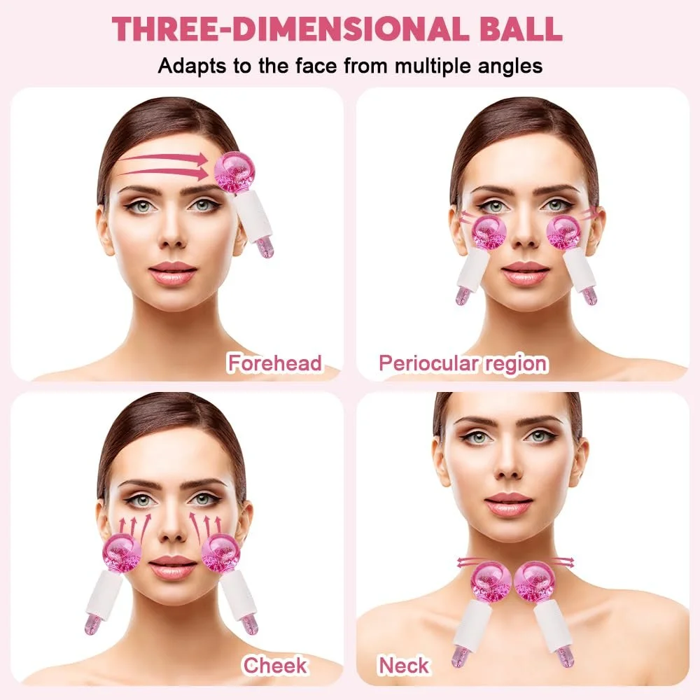 Прилад для тонізації обличчя Mizikuu, 2 шт, крижані кульки для обличчя, шиї та очей, фото №6