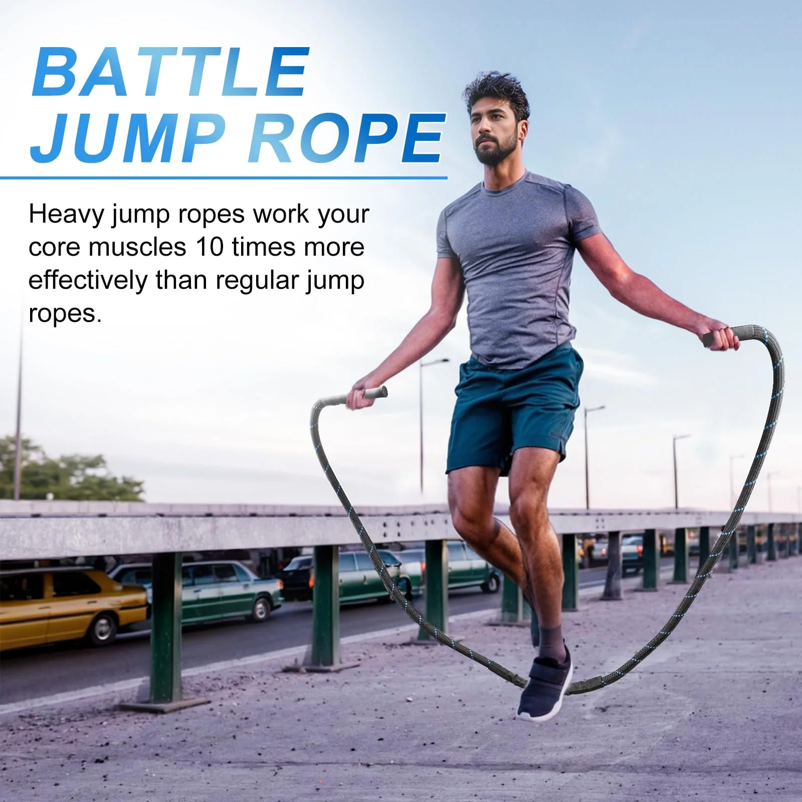 Скакалка обтяжена 1.2 кг 3 м із сумкою для зберігання Battle Rope, фото №7 Скакалка обтяжена 1.2 кг 3 м із сумкою для зберігання Battle Rope, фото №7