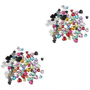 Украшения для ногтей Healeved, 2 набора, акриловые сердца, розовые, украшения на Хэллоуин, сердца и кристаллы для мобильного телефона - Фото 1