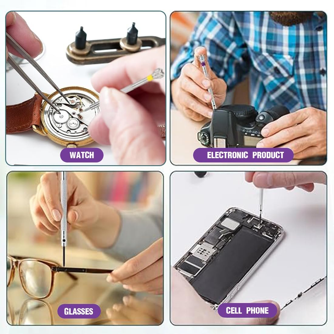 Набір EODKSE Інструмент годинникового майстра, 4 шт. викрутки (1,4-1,6 мм), фото №6 Набір EODKSE Інструмент годинникового майстра, 4 шт. викрутки (1,4-1,6 мм), фото №6