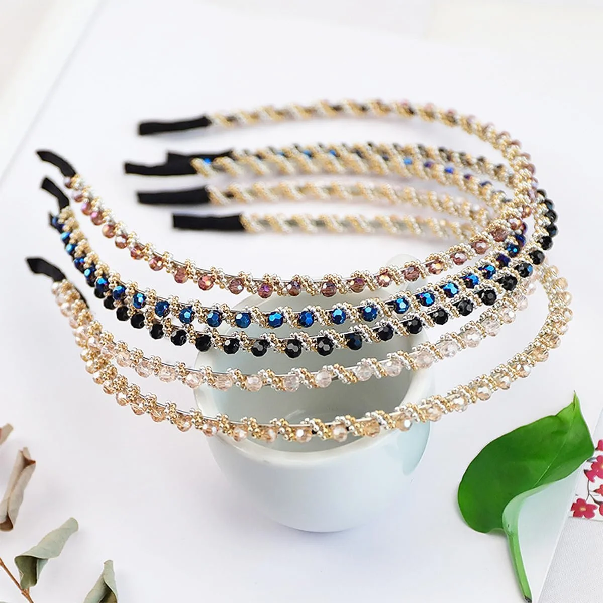 Обруч Модный Хрусталь Бриллиант Металл Блестящий, фото №4