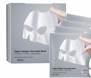 Маска для лица против морщин лифтинговая, коллагеновая ночная маска, для упругости с гидролизованным коллагеном - Фото 1