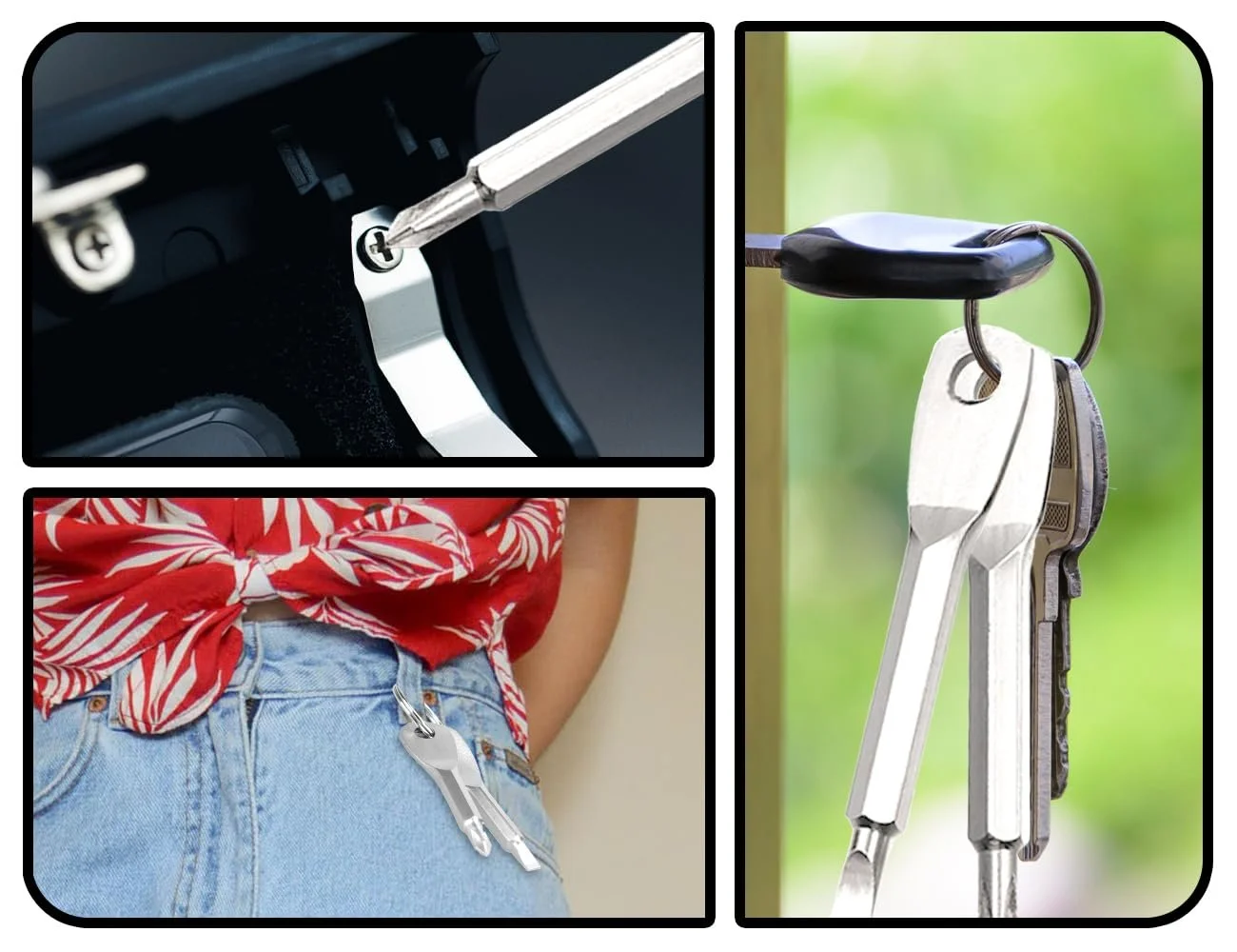 Викрутка KAPSING Mini, Багатофункціональна викрутка-брелок, Набір з 2 портативних Phillips і плоскої викрутки (1 набір), фото №6