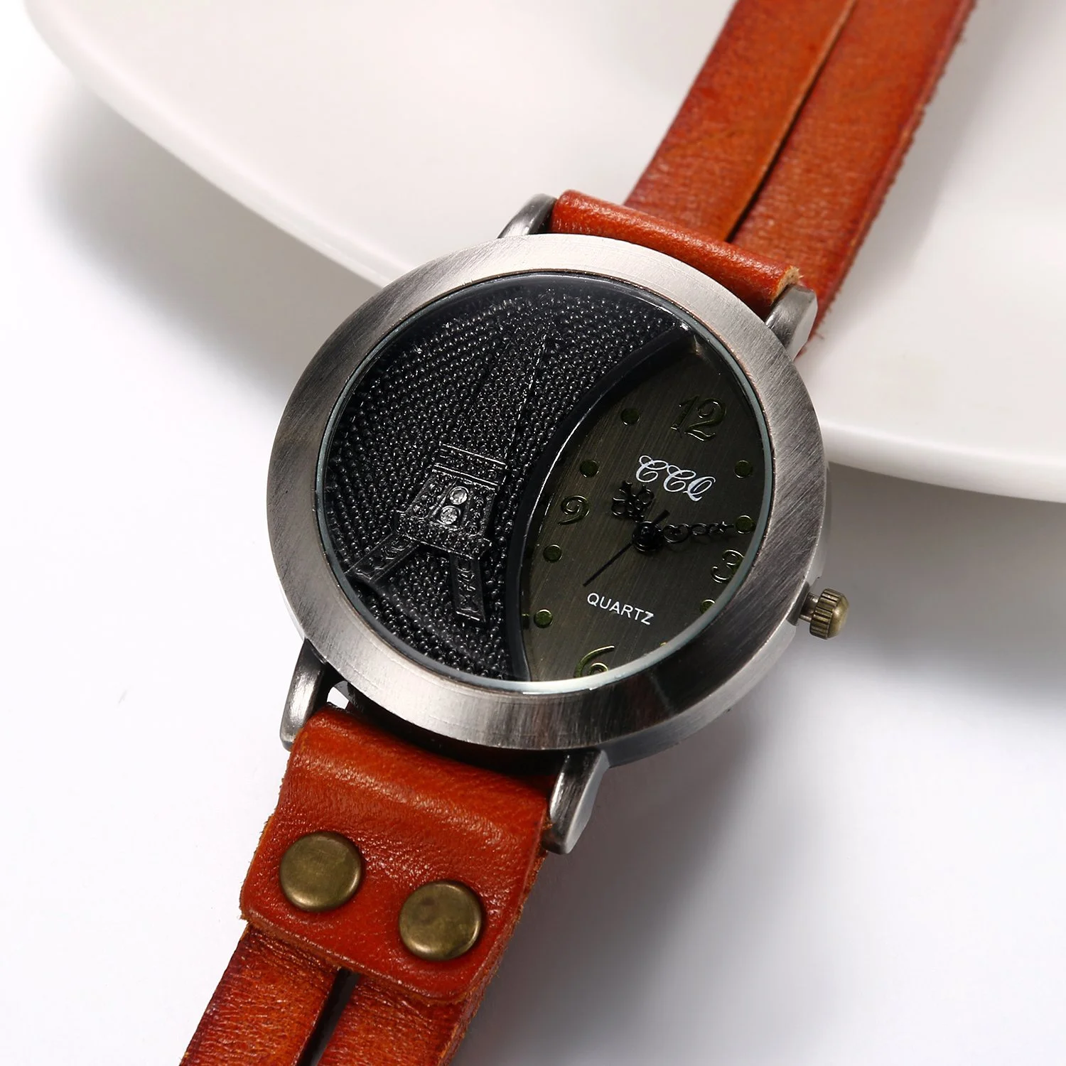 Наручний годинник Унісекс JewelryWe Ретро дизайн Ейфелева вежа з стразами Аналоговий Кварцовий, фото №4 Наручний годинник Унісекс JewelryWe Ретро дизайн Ейфелева вежа з стразами Аналоговий Кварцовий, фото №4