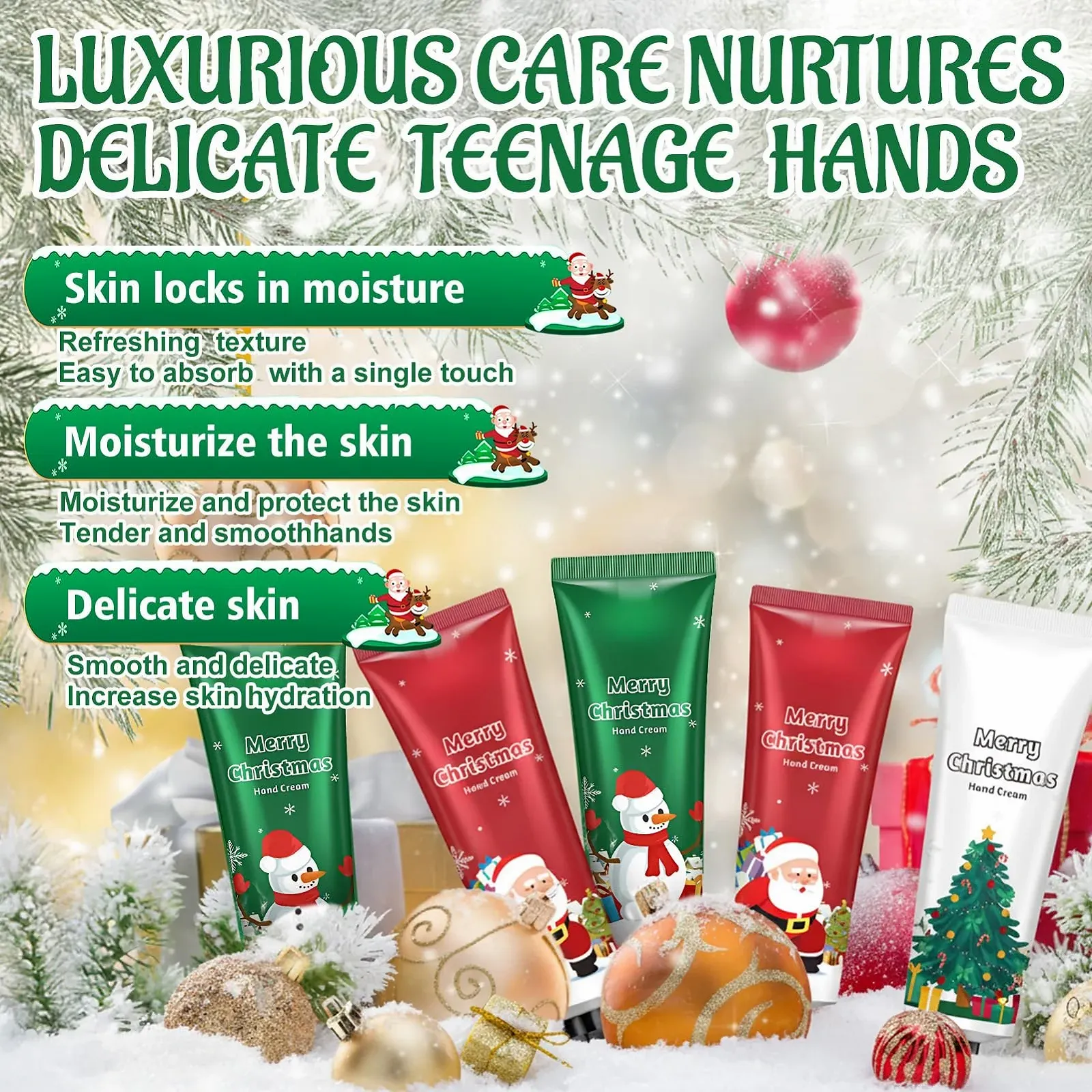 Крем для рук Mini Christmas, Набір кремів для рук, 5 шт, фото №2