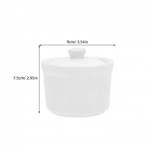 Набір горщиків DECHOUS Set of 2 Керамічні з кришкою Термостійкі Маленькі чаші Матові Легкі synthetic.ua - Фото 1