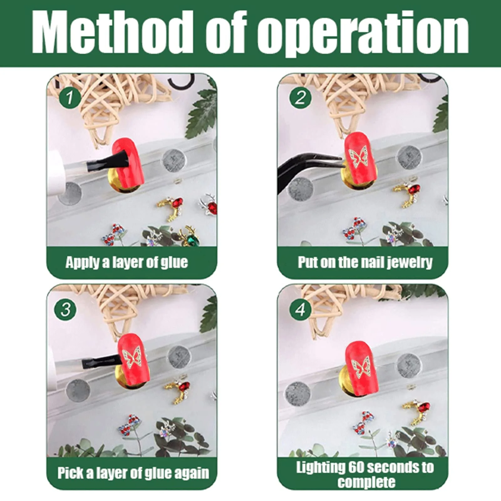 3D Метелики, 80 шт, металеві прикраси для нігтів, 3D сплав, фото №5