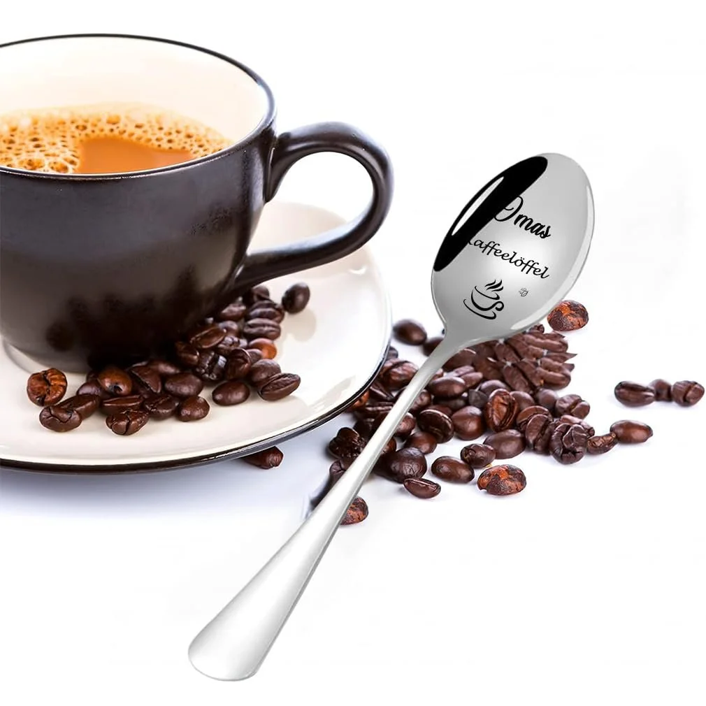 Ложка Кавова з гравіюванням з нержавіючої сталі для бабусі, фото №2