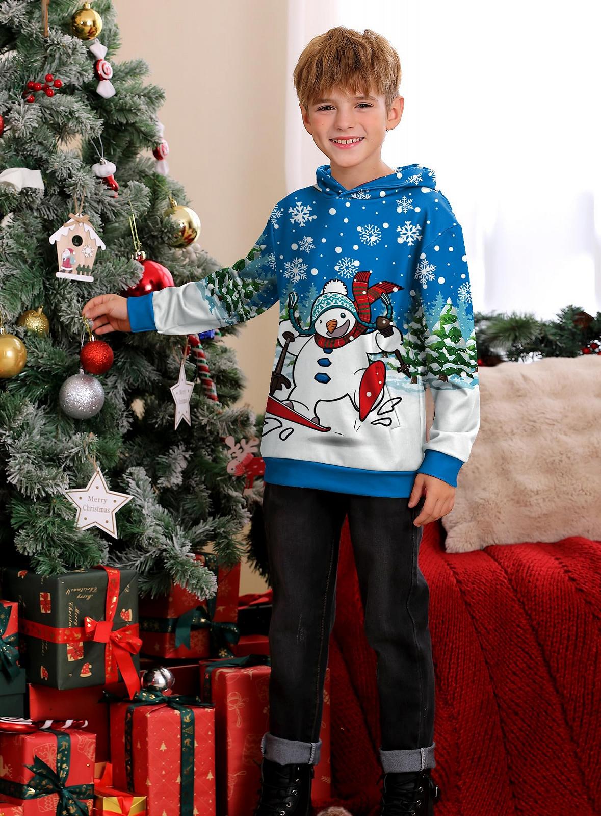 Худі BesserBay Різдвяний дитячий з довгими рукавами, капюшоном і кишенями, фото №4