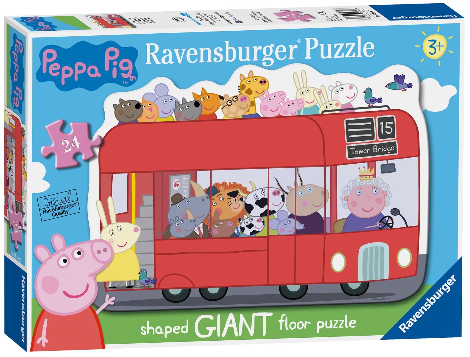 Пазл Ravensburger Peppa Pig London Bus Giant Shaped Floor 24pc, фото №3 Пазл Ravensburger Peppa Pig London Bus Giant Shaped Floor 24pc, фото №3