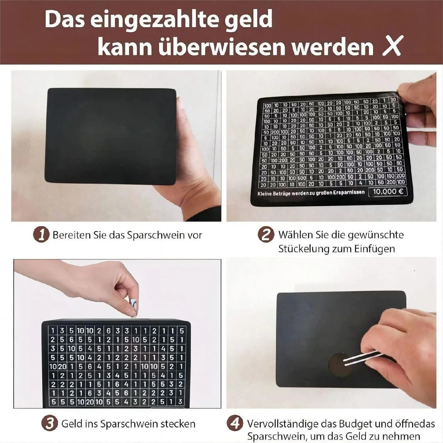 Скарбничка Spardose Дерев'яна сейф 10 000 євро, фото №7