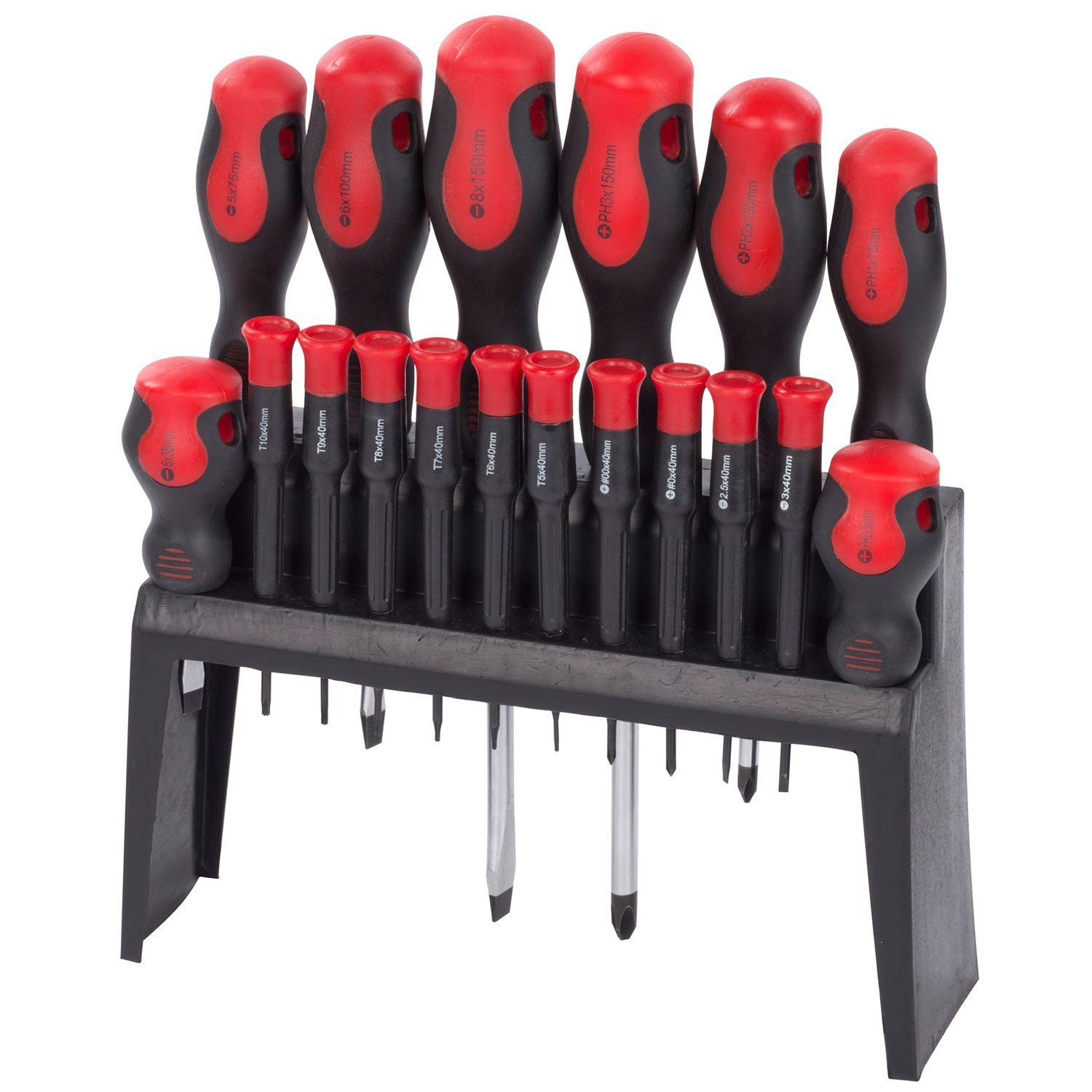 Набор отверток Precision 18 Piece Magnetic с карбюраторными отвертками Slotted/Cross/Pozidrive/Torx в ассортименте на настенном креплении, фото №6