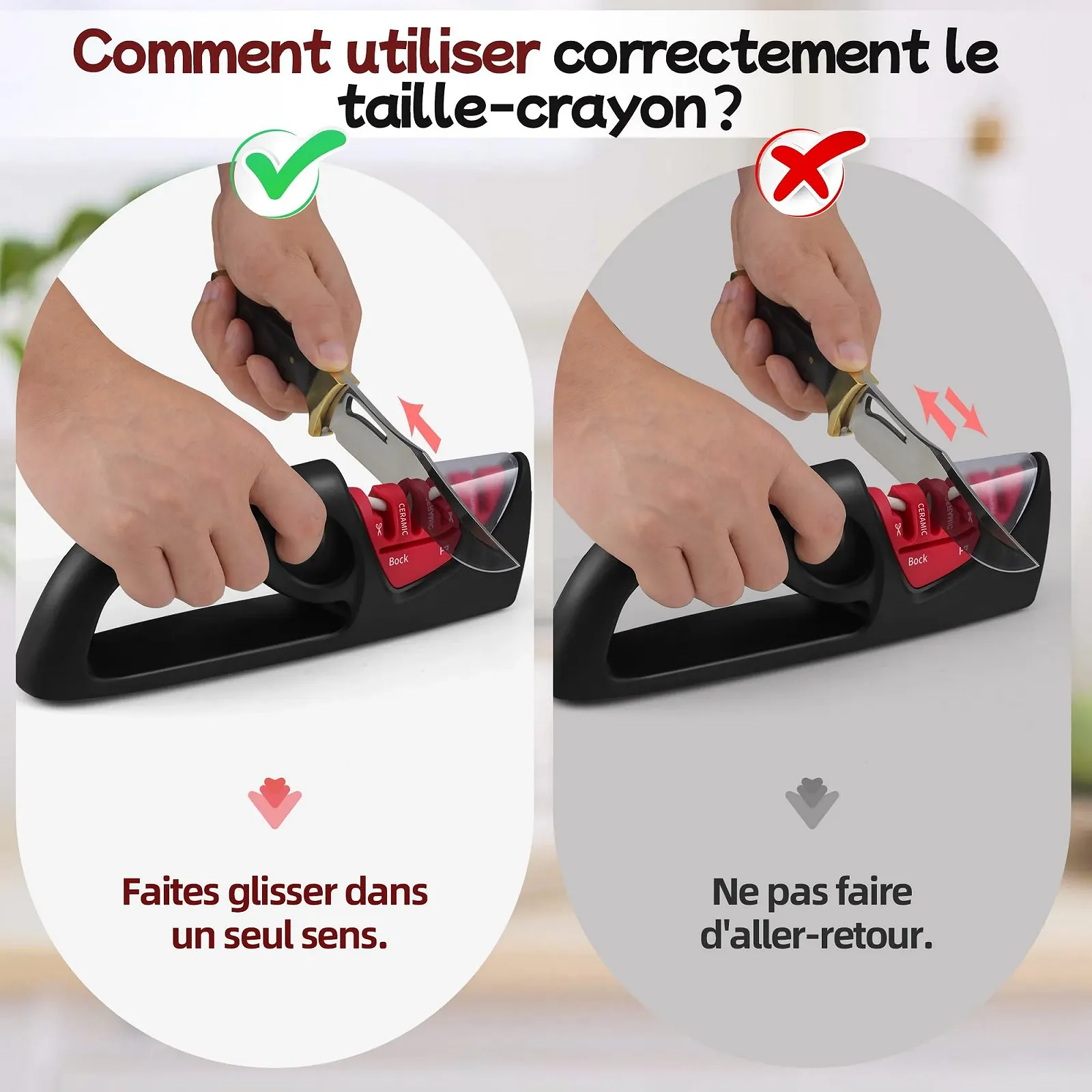 Точилка для ножів ручна 4-in-1 професійна з керамічним каменем, карбідом вольфраму та алмазним напиленням нековзна, фото №6