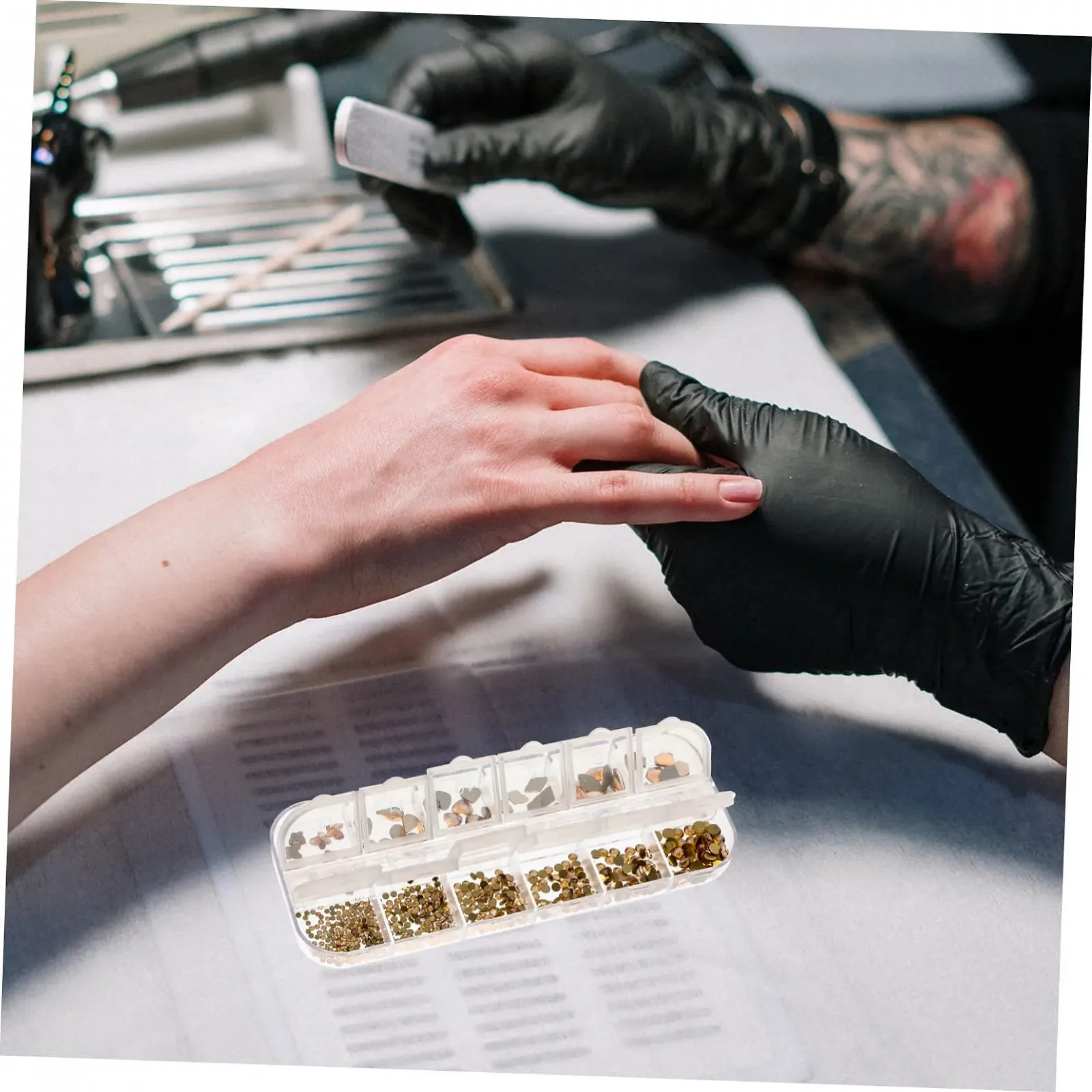 12 шт. Маникюрные бриллианты Необычная форма Плоские стразы для ногтей Украшение для ногтей Маникюрный орнамент Блестящий для ногтей, фото №7