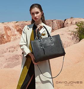 Сумка-тоут David Jones велика, жіноча, сіра - Фото 1
