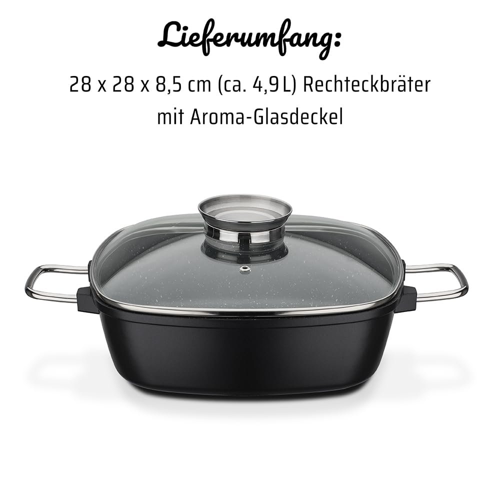 Форма для запекания GSW Gourmet 414579 Квадратная Гранит Алюминий Черный 28 x 28 x 8.5 см, фото №7 Форма для запекания GSW Gourmet 414579 Квадратная Гранит Алюминий Черный 28 x 28 x 8.5 см, фото №7