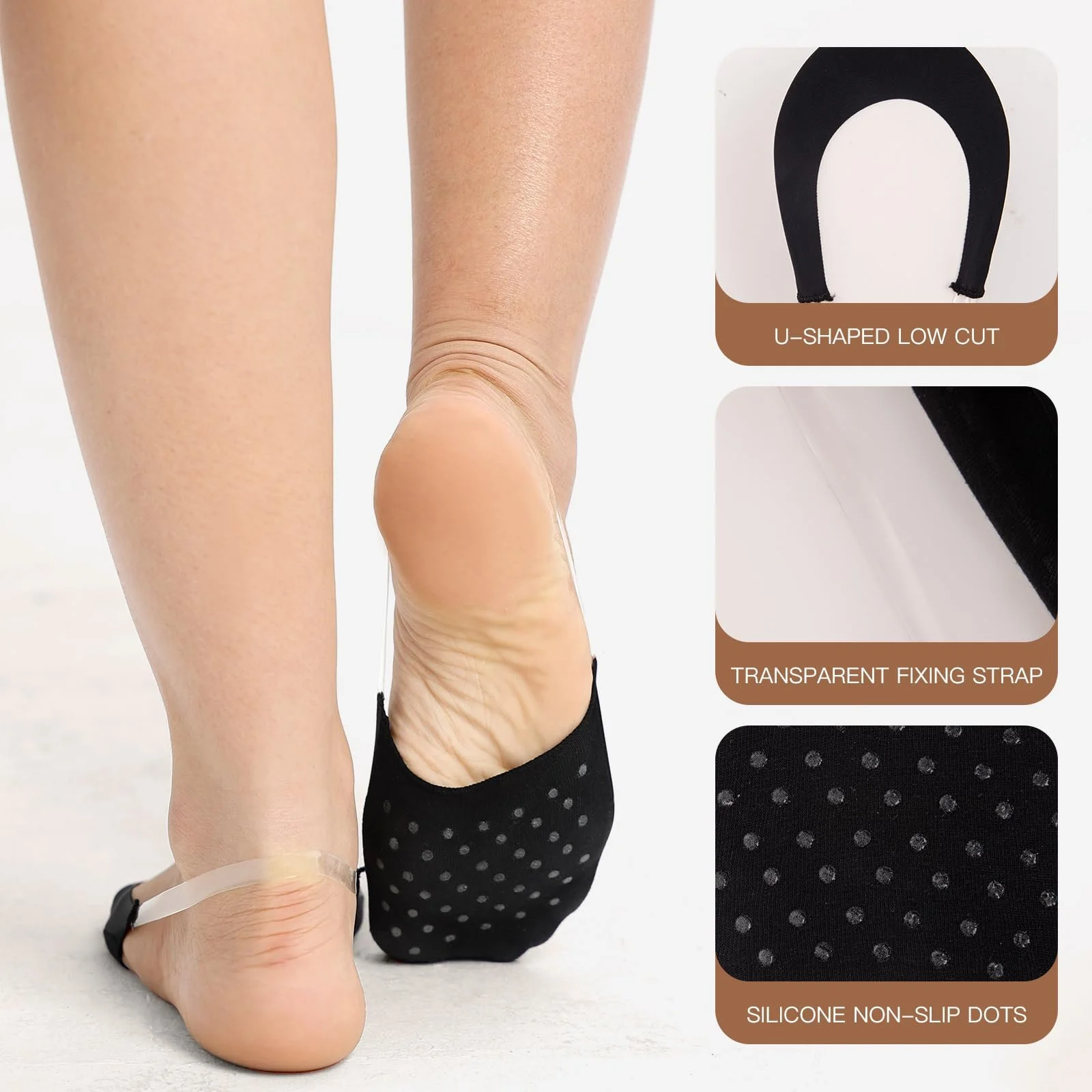 Шкарпетки з пальцями Yilanmy жіночі, нековзкі, 6 пар, фото №3