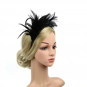 Обруч на голову с перьями 20-х годов для свадьбы synthetic.ua - Фото 1