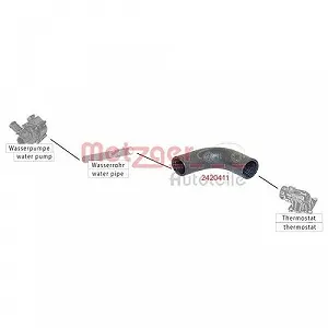 Шланг радіатора METZGER 2420411 для OPEL RENAULT GENERAL MOTORS synthetic.ua - Фото 1