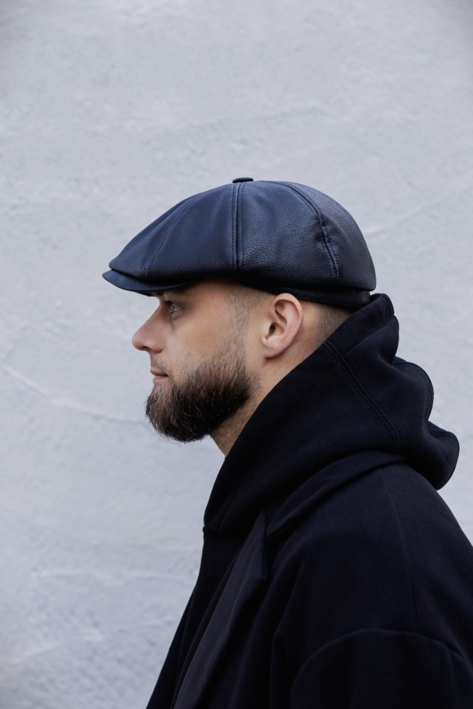 Шкіряна кепка восьмиклинка Without driver black, фото №3 Шкіряна кепка восьмиклинка Without driver black, фото №3