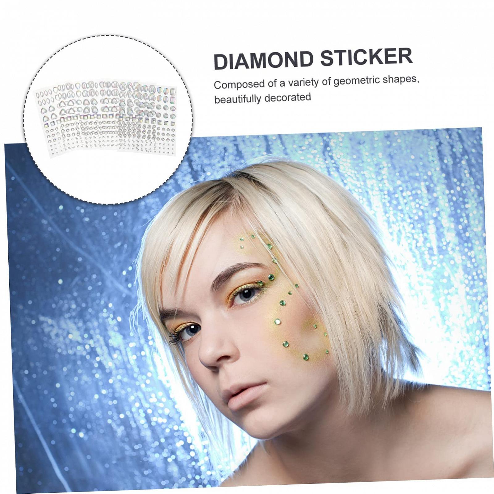 Наклейки Кристалічні Блискітки SEWACC 12 аркушів Акрилові, фото №4