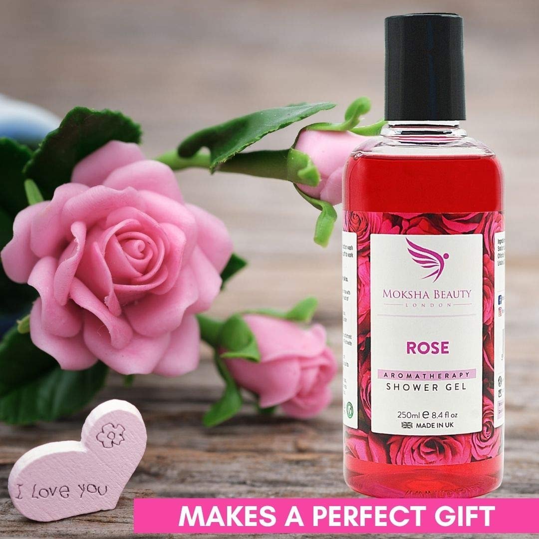 Гель для душу Moksha Pink Rose з ефірними оліями 250 мл, фото №3 Гель для душу Moksha Pink Rose з ефірними оліями 250 мл, фото №3