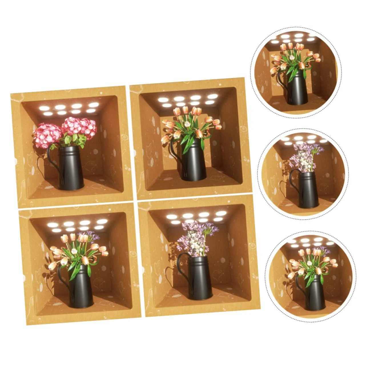 Наклейки на стіну 3D квіткові вази самоклеючі 4 шт, фото №3 Наклейки на стіну 3D квіткові вази самоклеючі 4 шт, фото №3