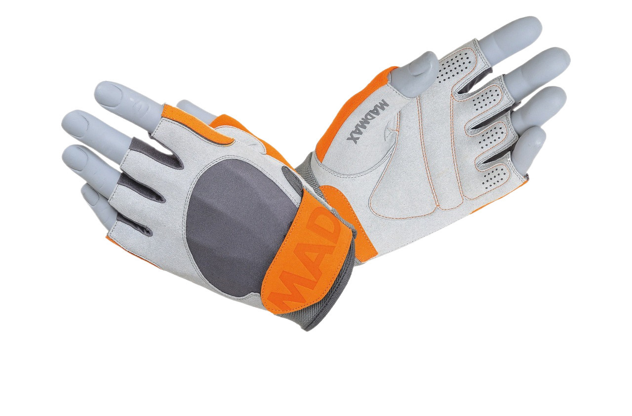 Рукавички для фітнесу MadMax MFG-850 Crazy Grey/Orange M, фото №1