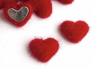 Сердечко пухнасте 19х17мм червоне - Фото 1