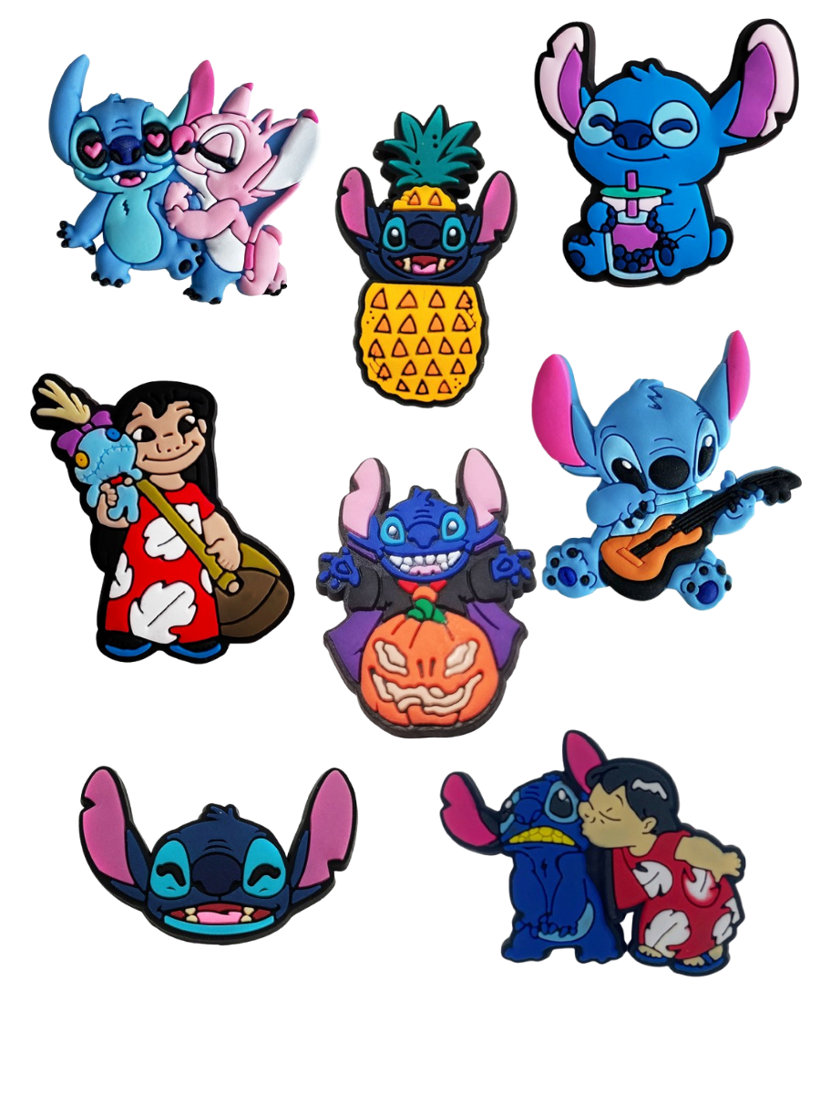 Джибітси Стіч 3D Ліло і стіч Lilo & Stitch 8 шт аксесуари для взуття крокс прикраса Dz_145_12, фото №1
