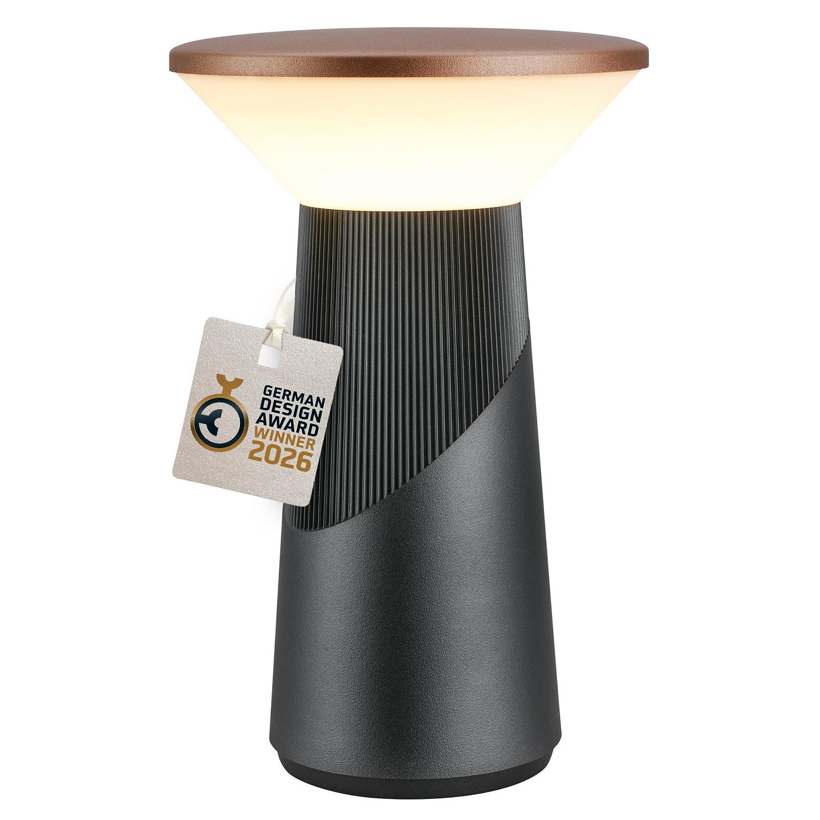 Настольная светодиодная лампа BRILONER Pilia LED Беспроводная IP44 Регулируемая 15 x 24 см Антрацит Бронзовый металлик, фото №1