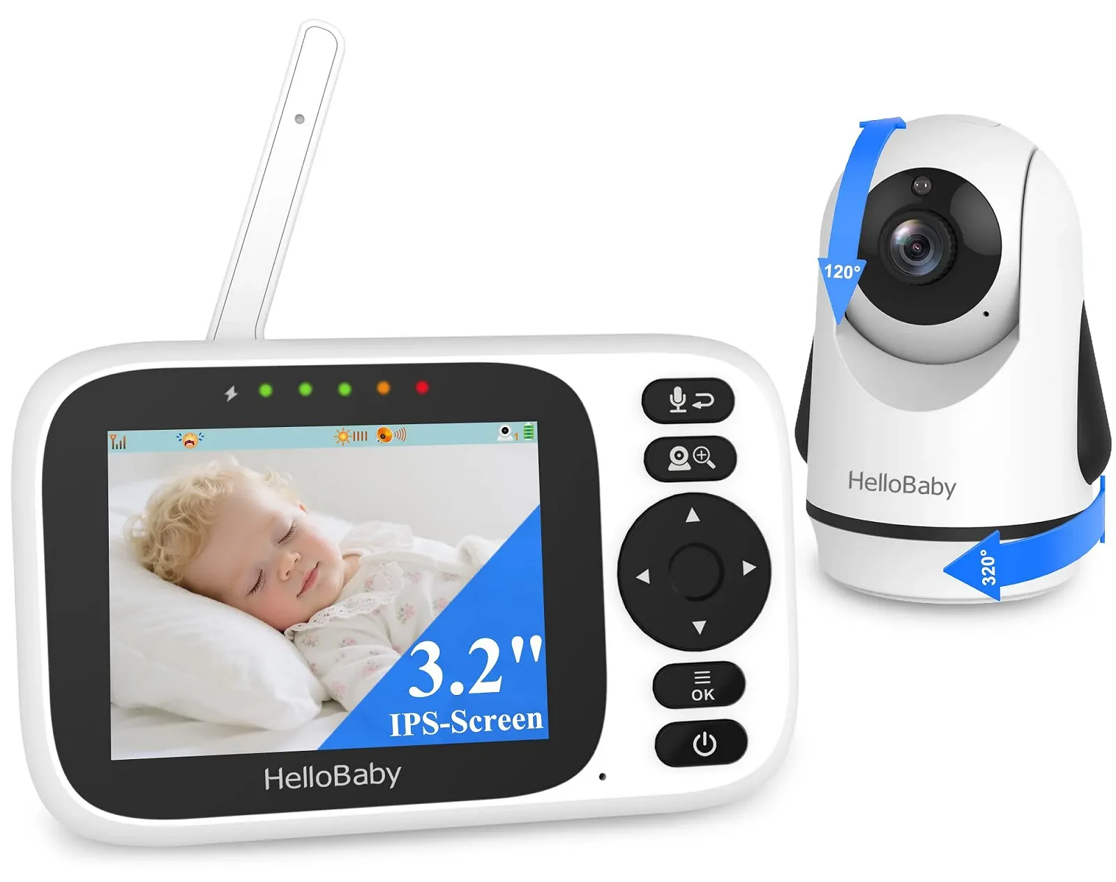 Відеоняня HelloBaby HB6339 3.2" IPS Pan-Tilt-Zoom VOX, фото №1 Відеоняня HelloBaby HB6339 3.2" IPS Pan-Tilt-Zoom VOX, фото №1