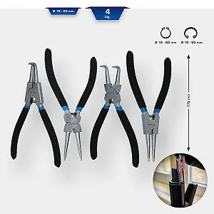 Плоскогубцы для стопорных колец BRILLIANT TOOLS BT067000, 4 шт, 175 мм synthetic.ua - Фото 1