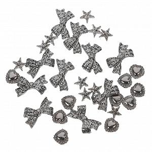 Украшения для ногтей Набор 30 шт Плоские сплавные крестики для ногтей Декоративные для проектов - Фото 1