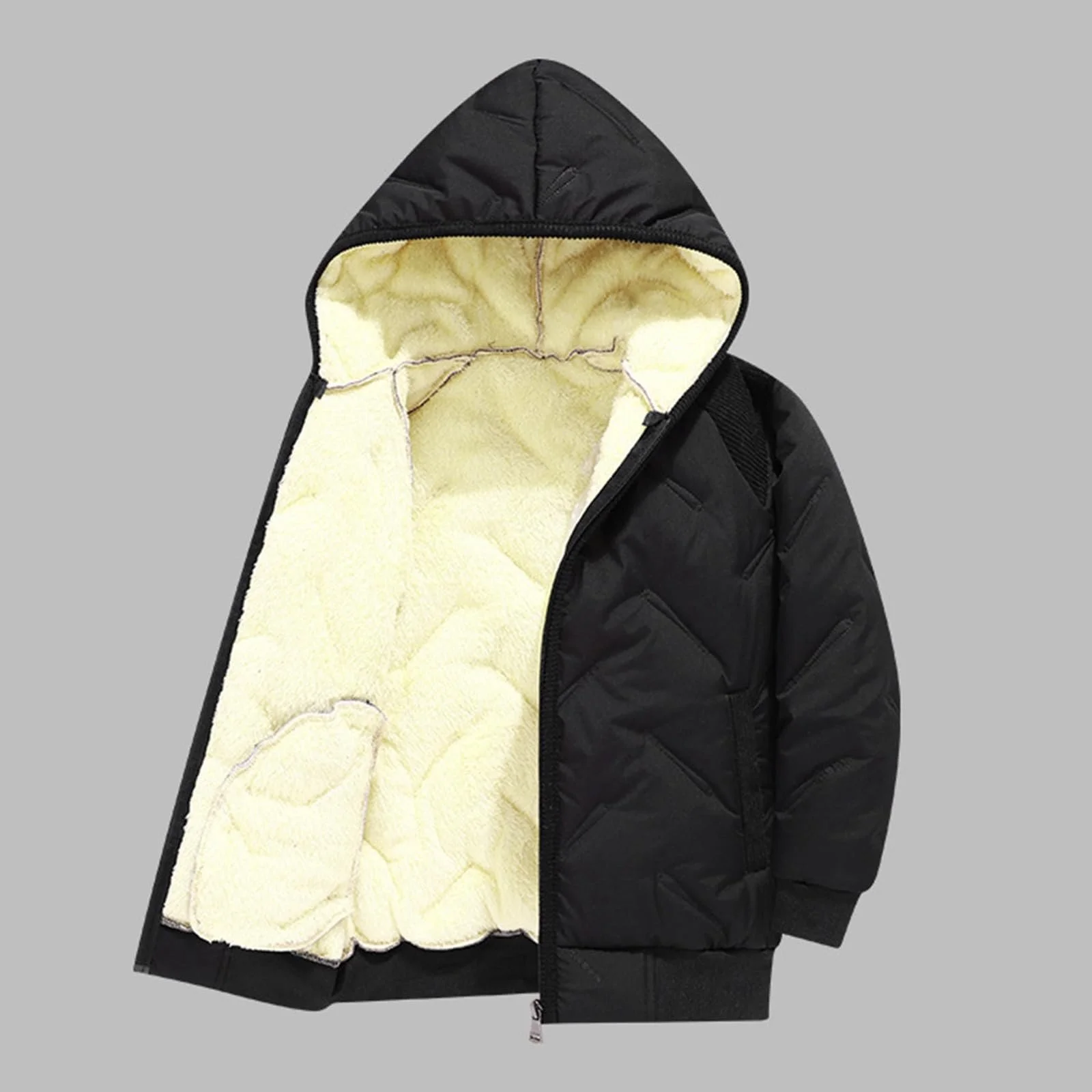 Зимняя Куртка для Мальчиков Generisch с Флисовой Подкладкой Утепленная Теплая Куртка для Детей Подростков Ветрозащитная для Холодной Погоды для Активного Отдыха с Тисненым Дизайном, фото №7