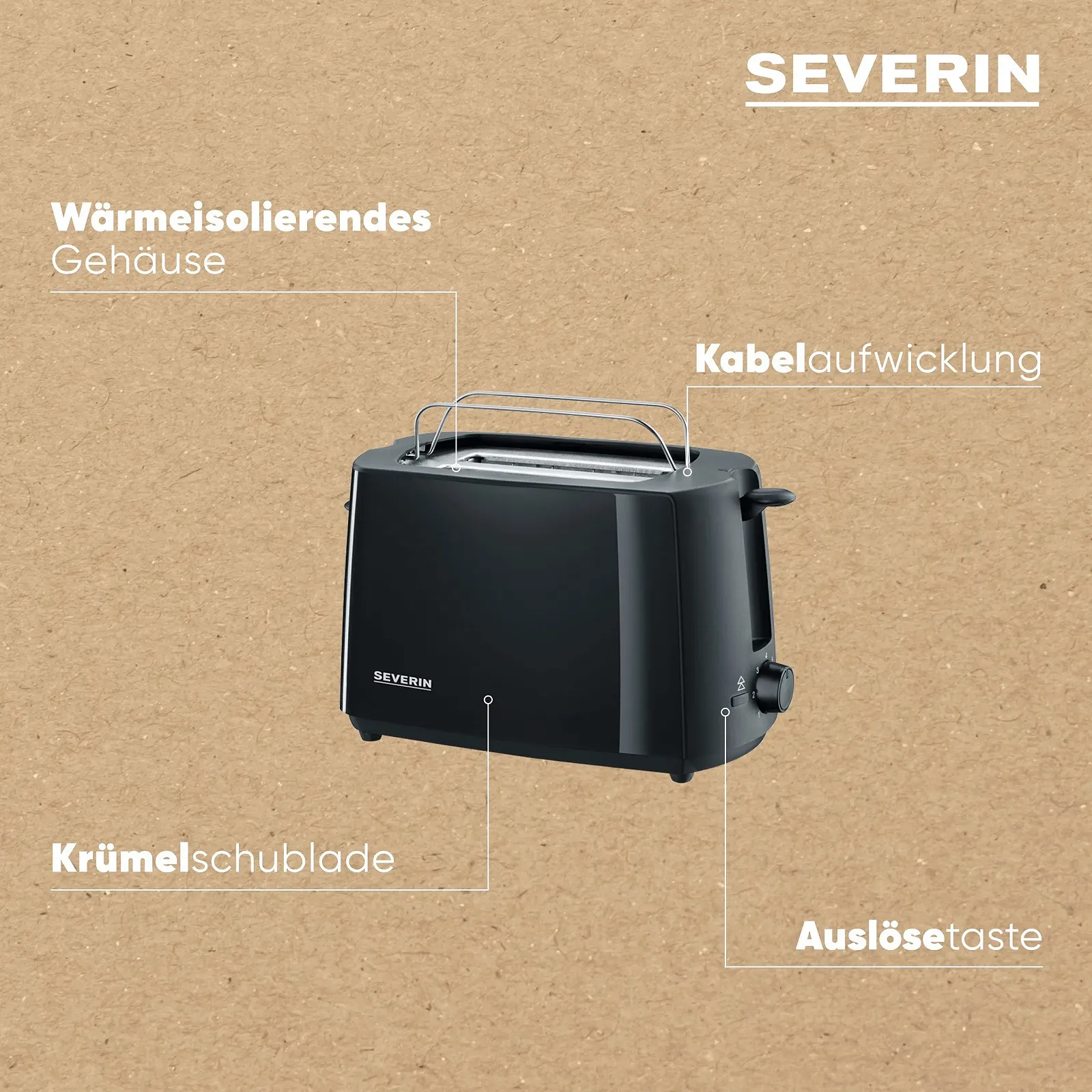 Автоматичний тостер 700 Вт, інтегрована насадка для підсмажування булочок, регульований рівень підсмажування, фото №4