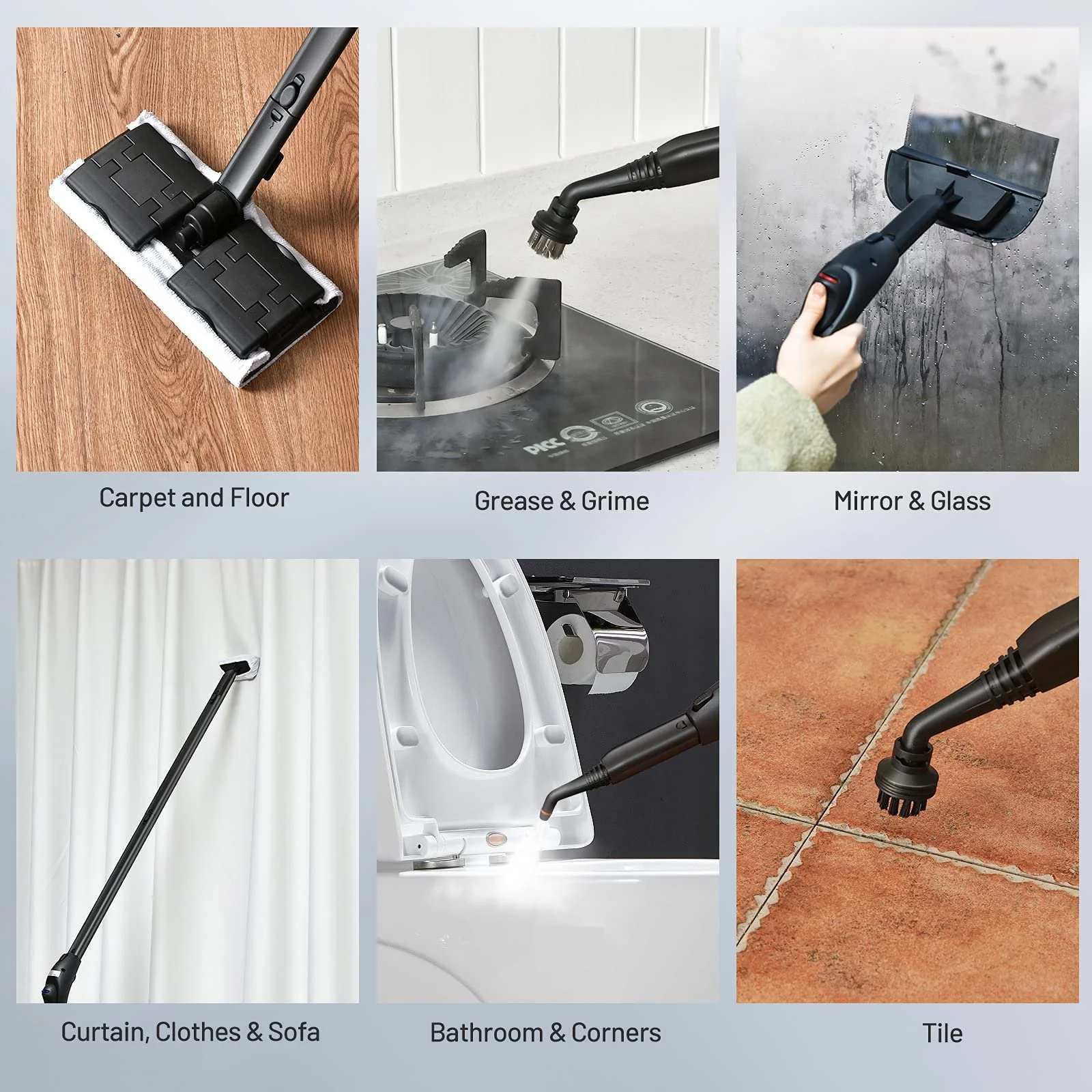 Пароочисник RELAX4LIFE 2000 W 4 Bar 1.5 L 45 хв 108 °C LED 19 аксесуарів, фото №4