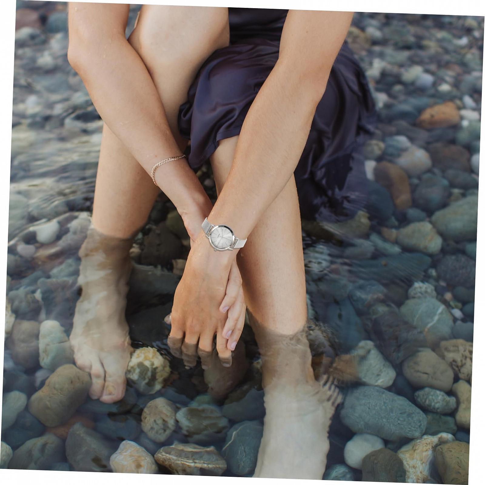 Кварцовий годинник з сітчастим ремінцем WRITWAA Золотий, фото №5