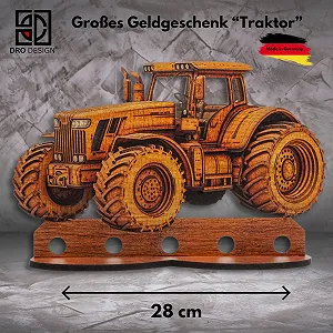 Креативний грошовий подарунок DRO Design у вигляді трактора з дерев'яним оздобленням Прикраса synthetic.ua - Фото 1