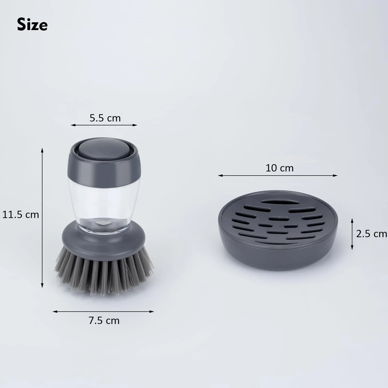 Щітка для миття посуду з дозатором миючого засобу та тримачем Nylon Bristles, фото №6